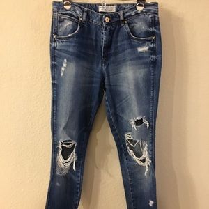 Zara destructed denim